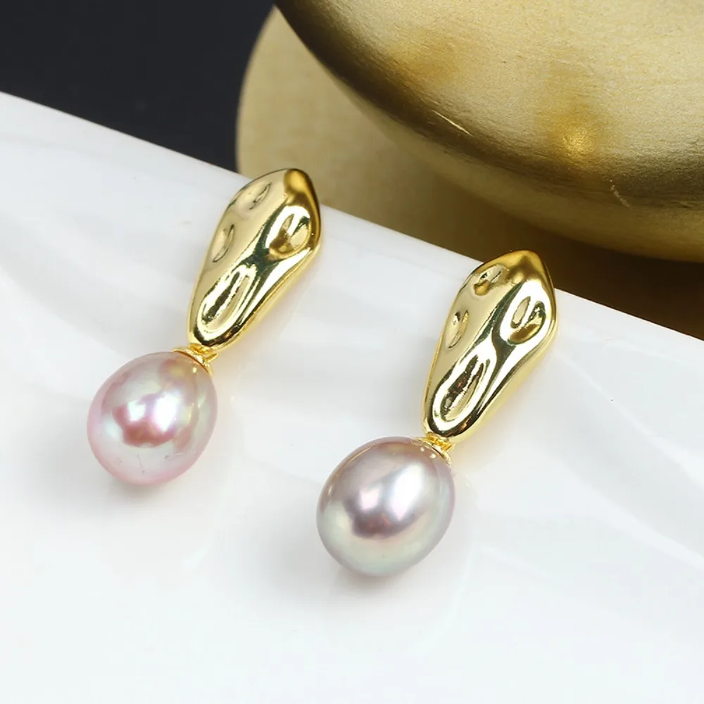 

10PCS S925 Sterling Silver Needle 18K Gold Wrapped Plated Brass Earring Settings Diy Jewelry Pearl Earrings Accessories