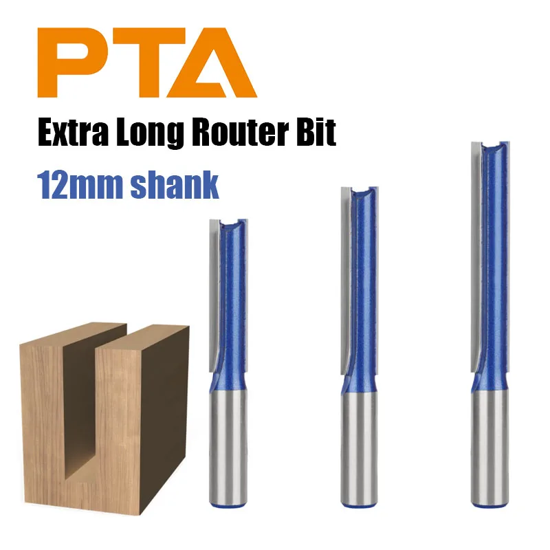 

1pc/3pcs 12mm shank Long Blade Flush Trim Bit Tungsten Carbide Cutters Router Bit Woodworking Milling Cutter For Wood Bit