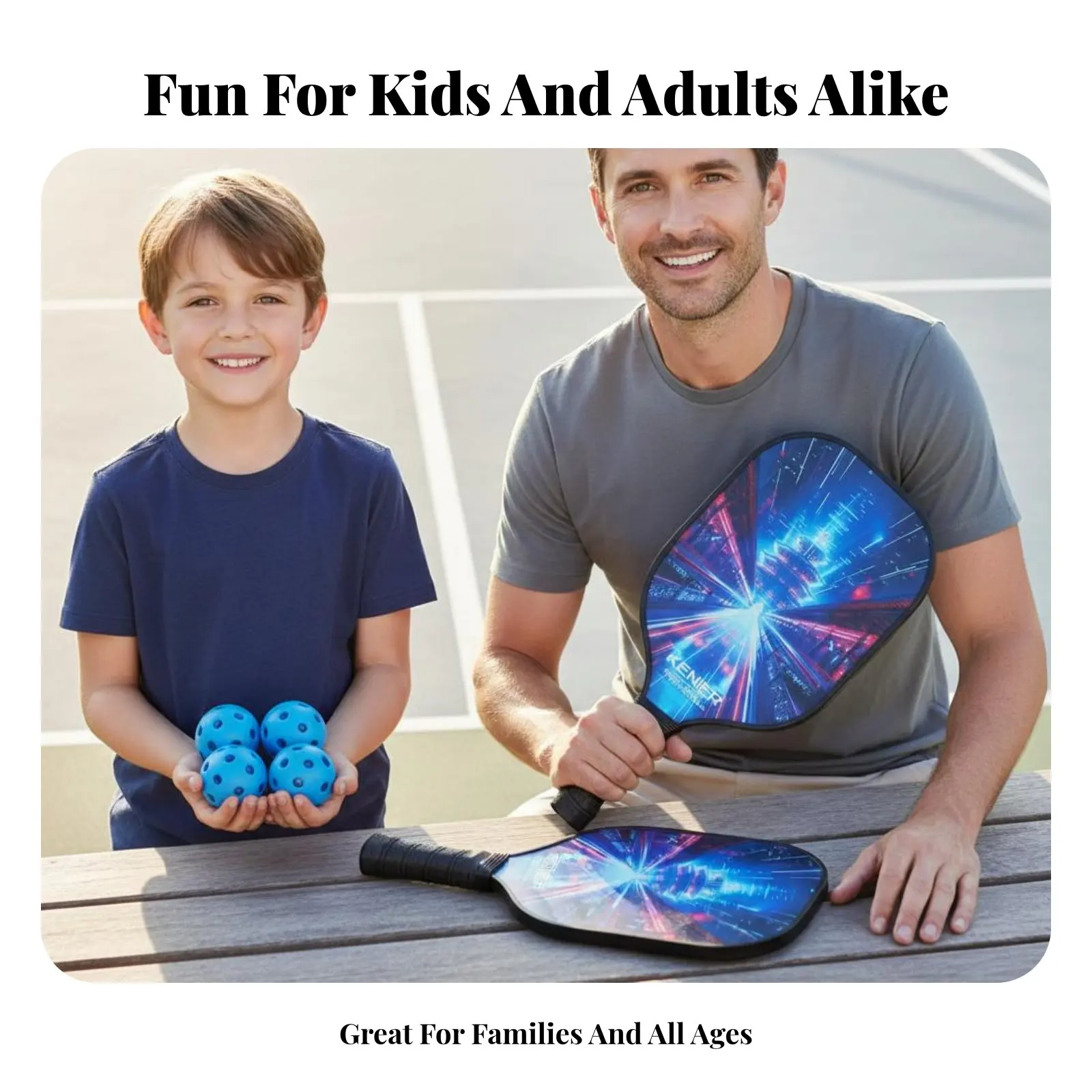 

Набор ракеток для пиклбола с удобной ручкой, комплект оборудования для пиклбола, легкий, высокоэластичный, для детей