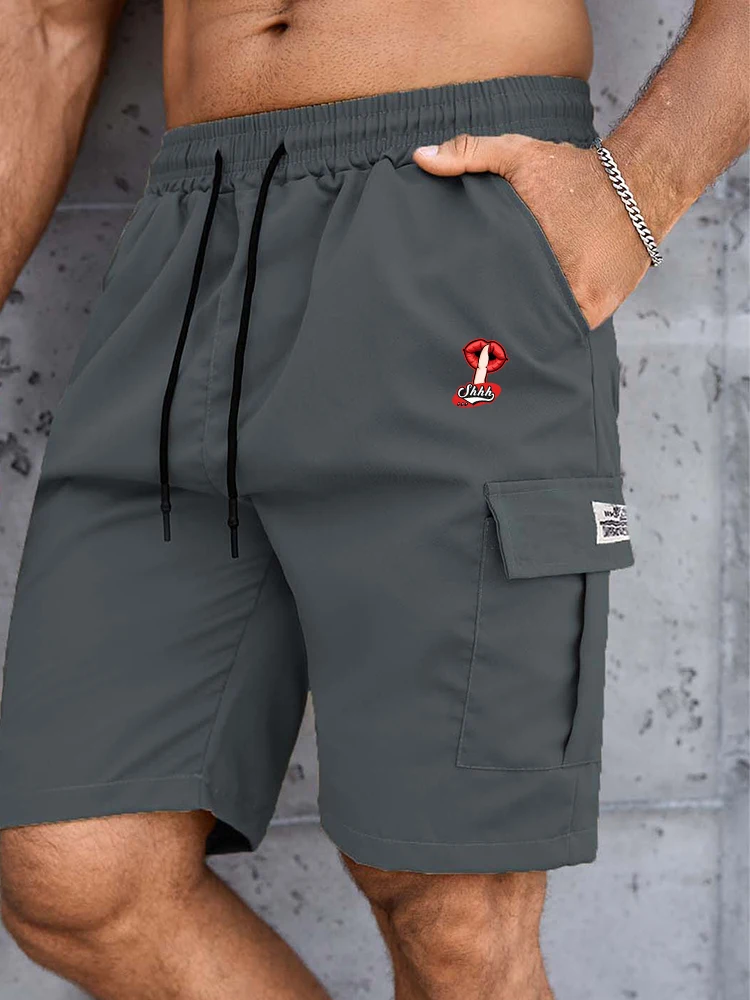 

Summer Cargo Shorts Outdoor Sports Fitness Men's Shorts Casual Loose Cargo Shorts Side Pockets Adjustable Drawstring Shorts