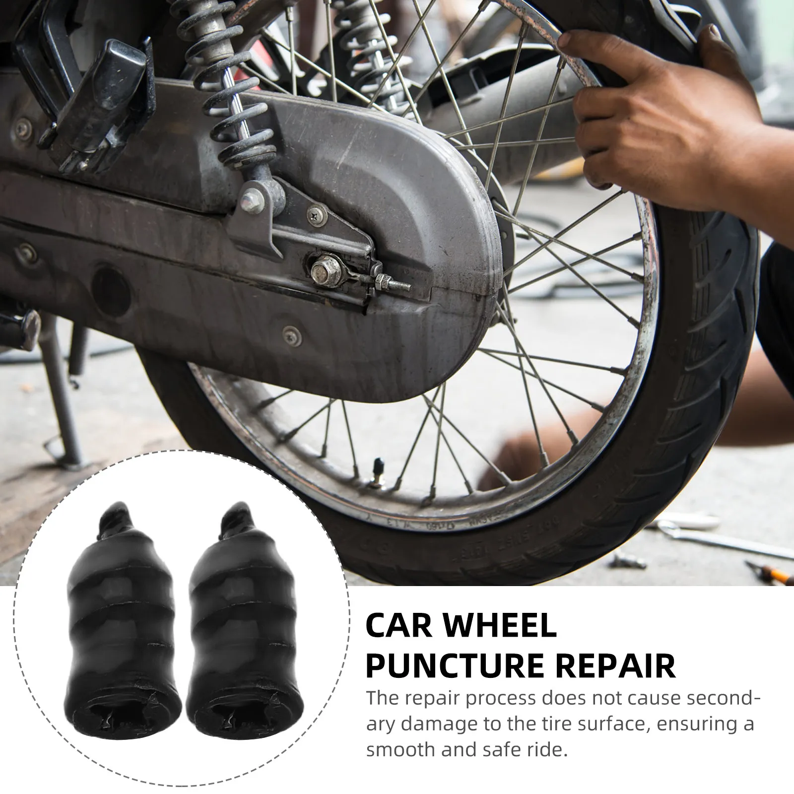 Fast Tire Repair Nail Kit Motorcycle Vacuum Rubber Mushroom Plug Tool Damage-Free Puncture Fix for Electric Bike Scooter Bicycle