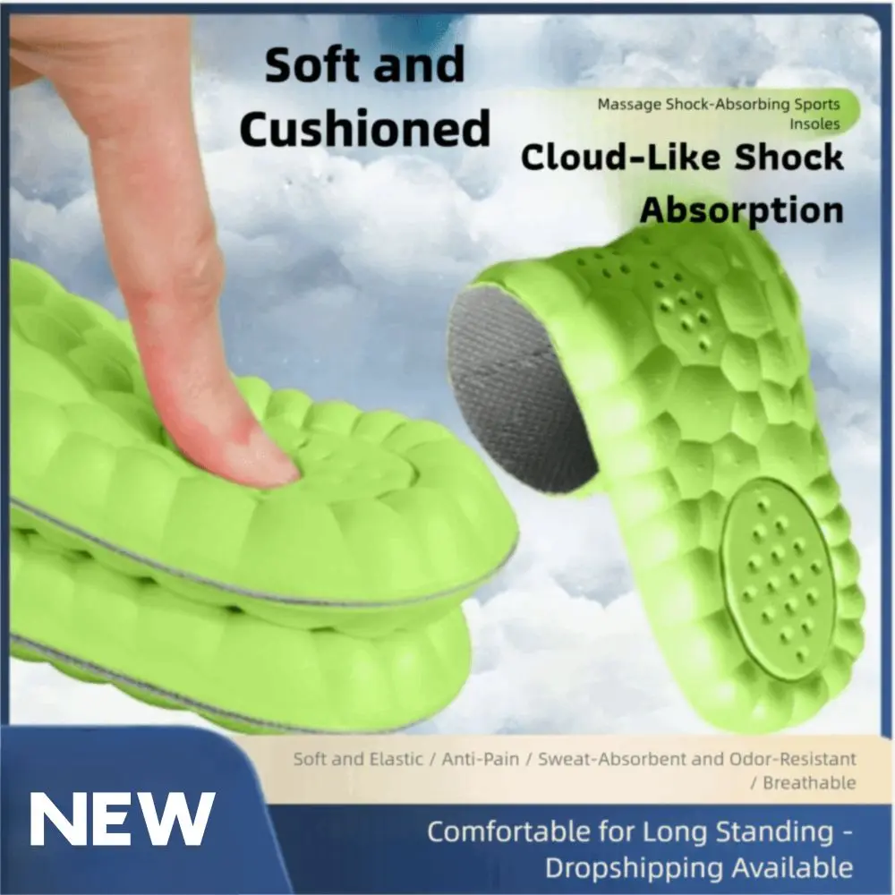 

4D Cloudlike Shoe Insoles High Elasticity Anti-Odor Absorb Sweat Insole Arch Support EVA Shock-absorbing Orthotic Insoles