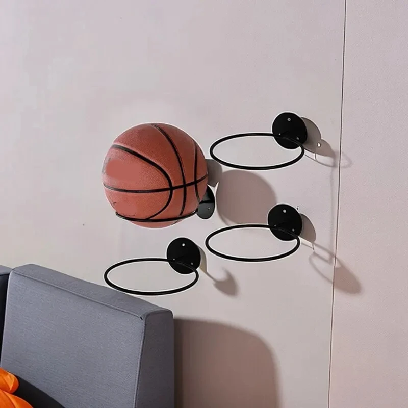 4PCS Iron Basketball Football Volleyball Storage Rack Household Wall Mounted Ball Rack Wall Storage Rack Easy To Use