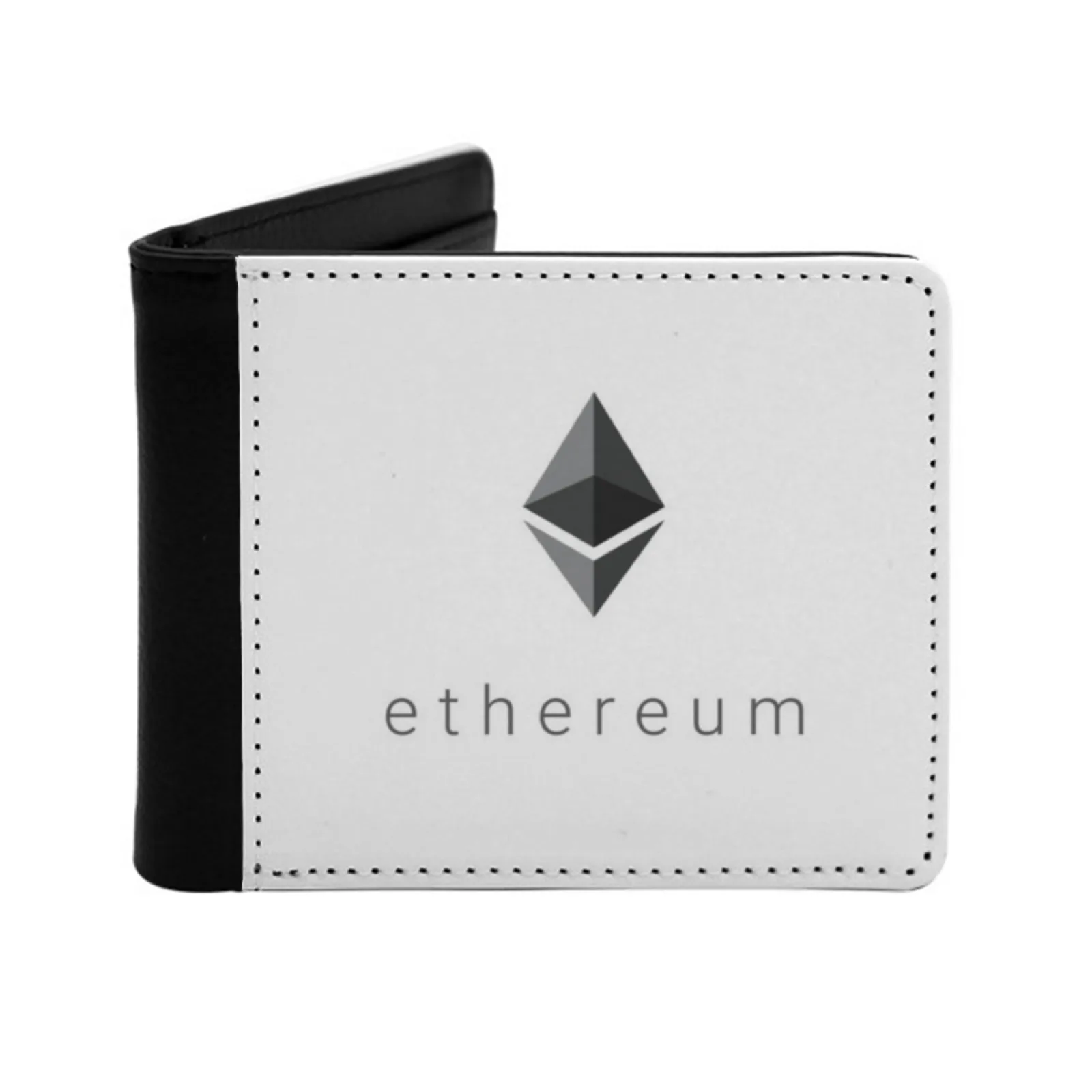 Ethereum Men Wallets Card Man Wallet Short Purse Bi-Fold Personalized Purses Ethereum Crypto Bitcoin Personalized Print Vintage