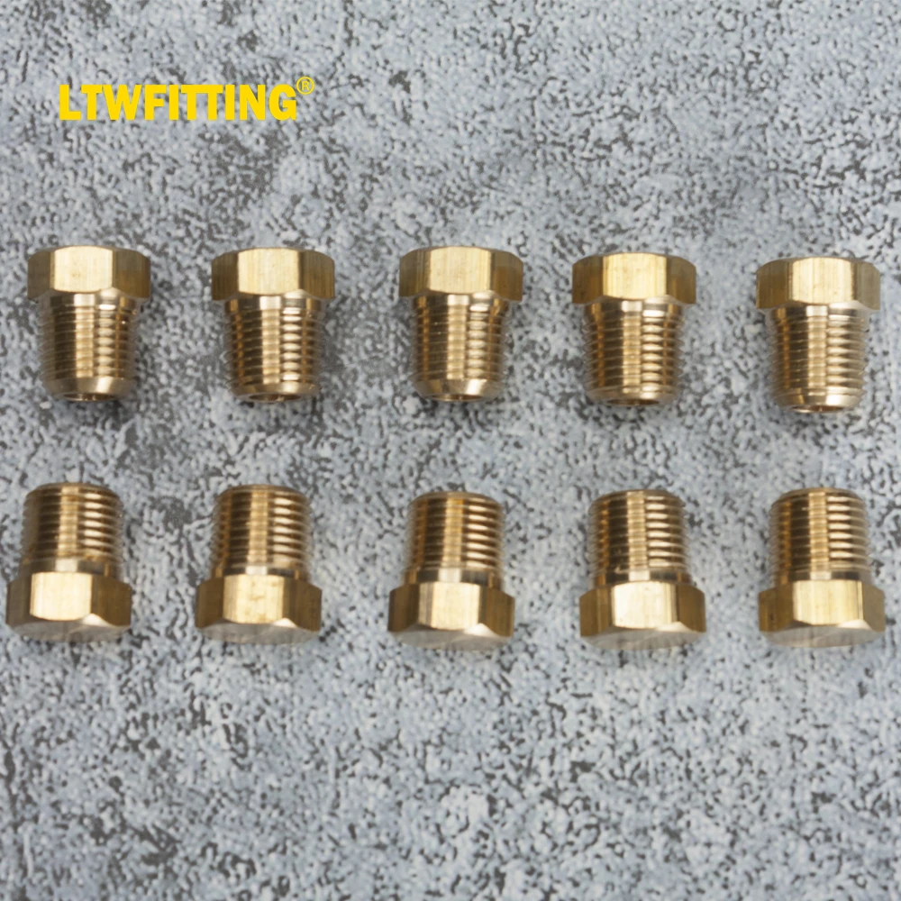 LTWFITTING Brass Pipe Hex Head Plug Fittings 1/8-Inch Male NPT Air Fuel Water Boat(Pack of 10)