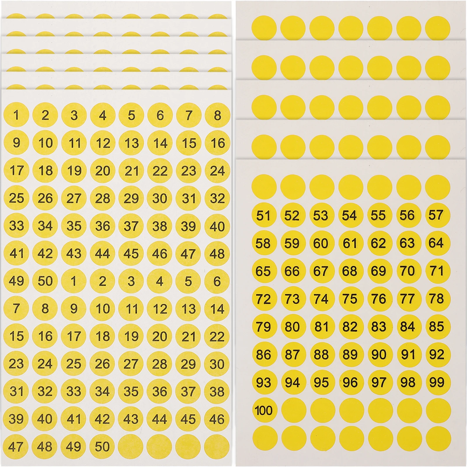 

Round Number Stickers Classification Labels Coding Decals Supplies Teaching Equipment 10 Sheets
