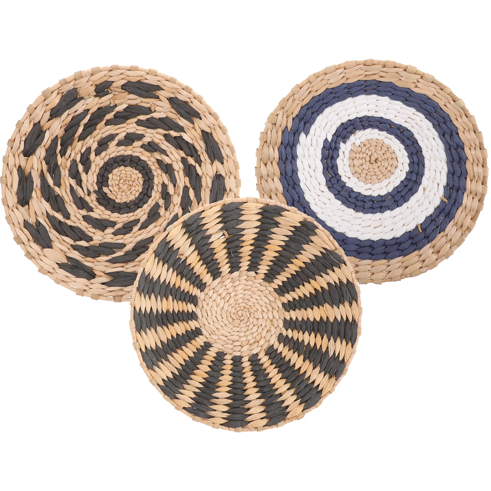

3 Pcs Decor Baskets for Hanging Woven Basket Wall Basket Wall Home Decorative Plates Flat Baskets Storage