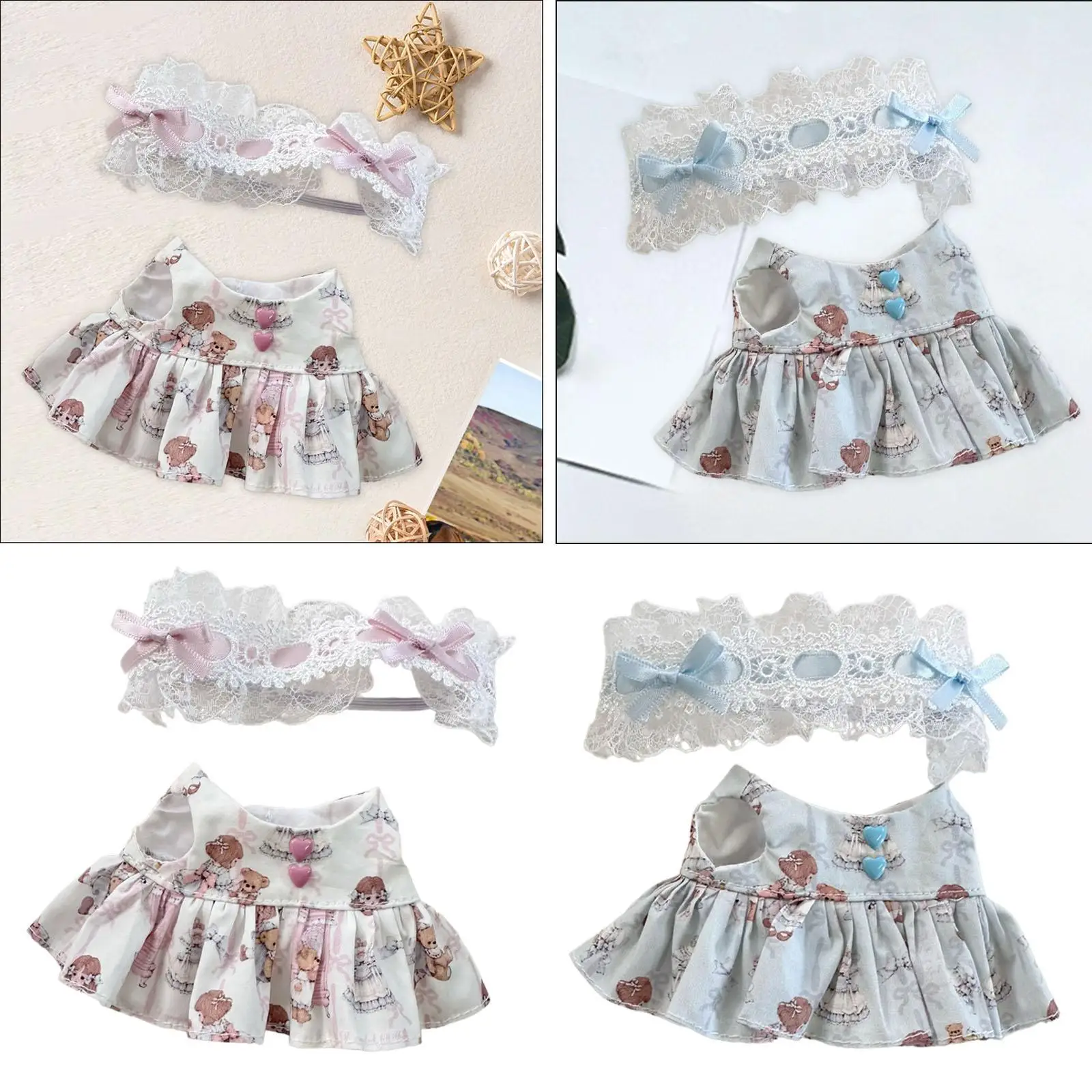 Ropa de muñeca de peluche, haz tu propia muñeca, accesorios de disfraces de fotografía suaves para juegos de rol, vestido para muñeca de 6,69 pulgadas