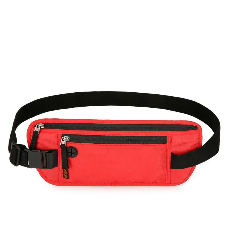 Travel Fanny Pack Money Belt RFID Blocking Sports Waist Bag Fanny Pack Hidden Wallet Zip Waterproof Running Waist Bag