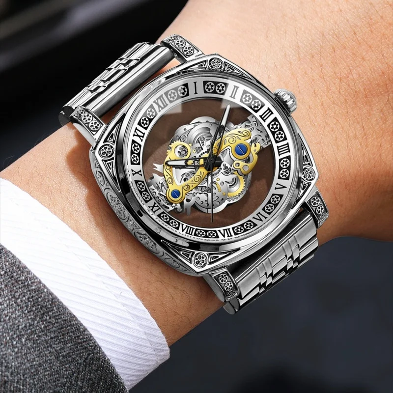 2026 New Vintage Carved Watch For men Hollowed-out Design Quartz Watch Luminous Pointer Waterproof Strong And Durable Wristwatch