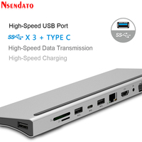11/12 in 1 4K USB Type C HUB USB 3.0 Dock station HDMI-Compatible Splitter USB HUB Card Reader PD Docking station for MacBook PC