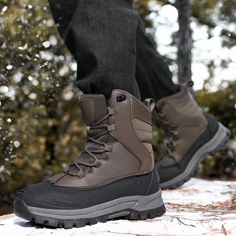 

Men's High-top Hiking Shoes Anti-slip Wear-resistant Mountaineering Boots Casual Sports Shoes for Men 2025 Winter Snow Boots
