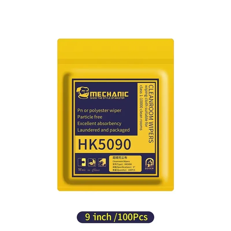 MECHANIC HK5090 Staubfreies Tuch 4 Zoll 10*10cm Superweiches LCD-Bildschirm-Reinigungstuch für Reinraum, Handy, Tablet, Kamera-Reinigung – Detail 11