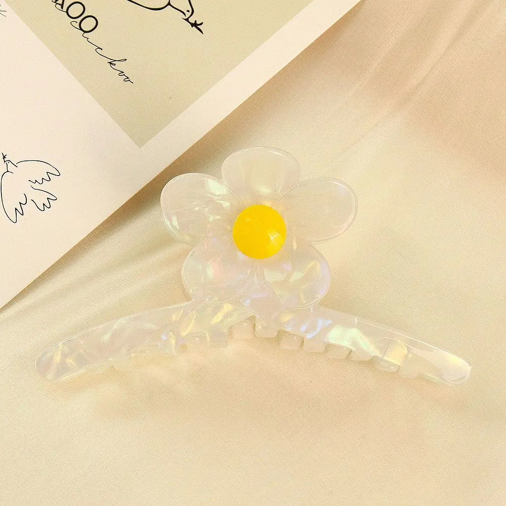 Preciosas y Lindas Pinzas para el Cabello de Acetato para Mujer, Estilo Coreano, con Flores, Tipo Garra de Cangrejo, Accesorios para el Cabello