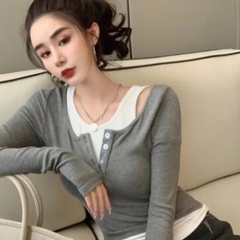 Woman Tshirts Autumn Winter Coat Women's Long-Sleeved T-shirt Tops Mujer Camisetas