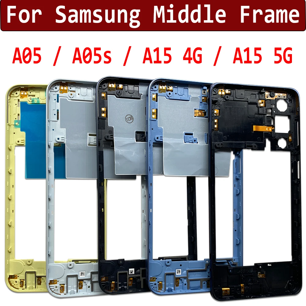 NEW Middle Plate Frame Front Bezel Housing Case Back Mid Plate Replacement Parts For Samsung A05 A05S A15 4G 5G A155F A156B