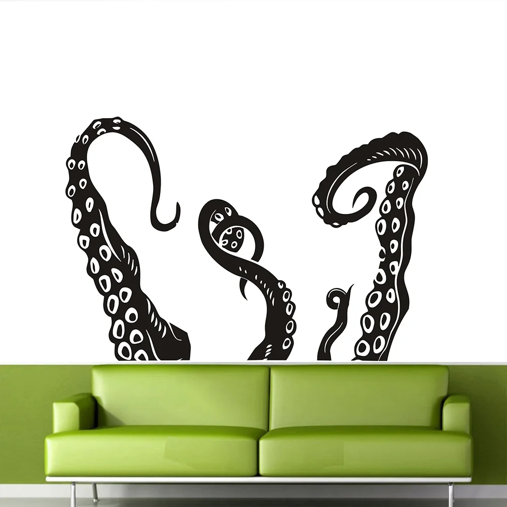 Art Vinyl Wall Decals Octopus Sprut Tentacles Decal Sticker Art Mural Home Decoration Wall Paper Barthroom Wall Mural