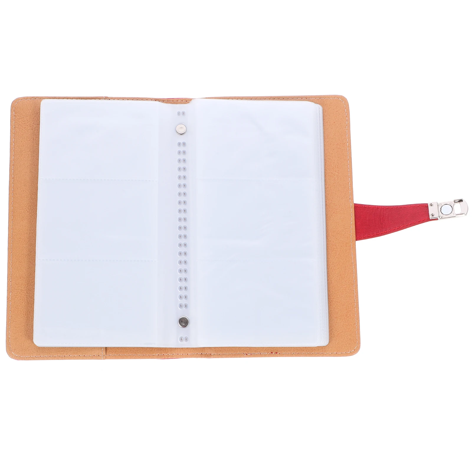 

Large Capacity Holder Book Album For Gaming Sports Cards Pu Cover Waterproof Game Card Container With Binding Belt, Plastic Card