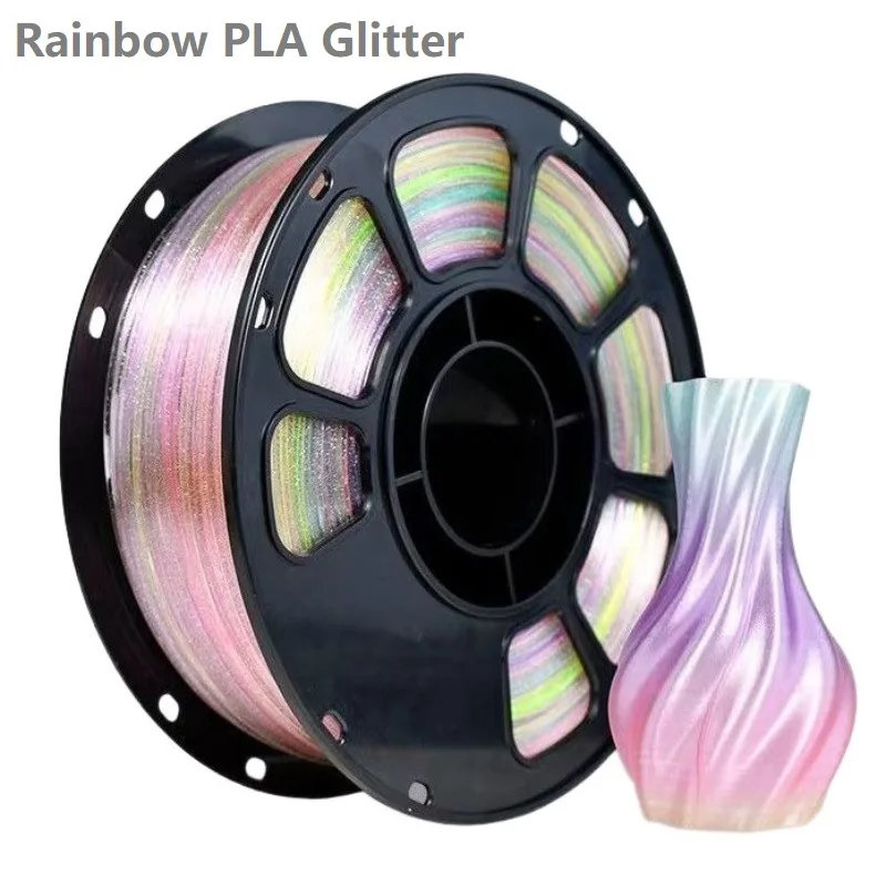 

Новая блестящая нить PLA 1,75 мм, 1 кг, 500 г, 250 г, прозрачная нить PLA, изменение цвета, радуга, материалы для 3D-принтера PLA, многоцветный, синий