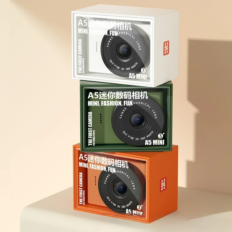 New A5 Retro Digital Camera Dual Lens Front Rear Mini Pocket Portable Student Campus HD Photography Handheld Digital Cameras