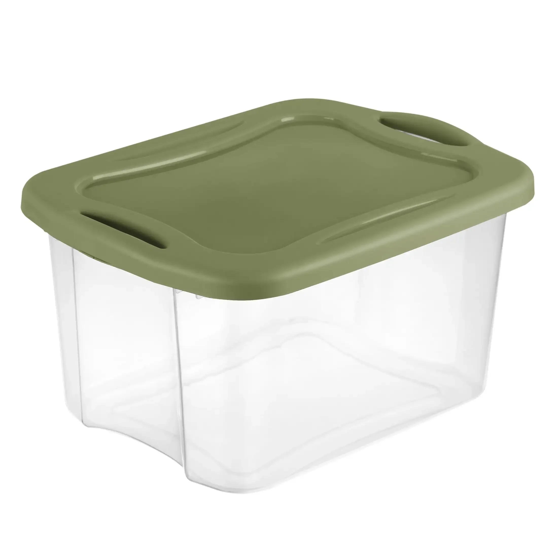 

40-Quart Green Plastic Storage Bin with EZ Carry Full-Grip Handles, Durable and Stackable Organizer for Home and Garage