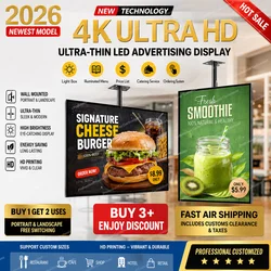 LED Slim Snap Frame Light Box Illuminated Poster Display LED Backlit Menu Board For Restaurant Cafe Shops Wall Mounted Billboard