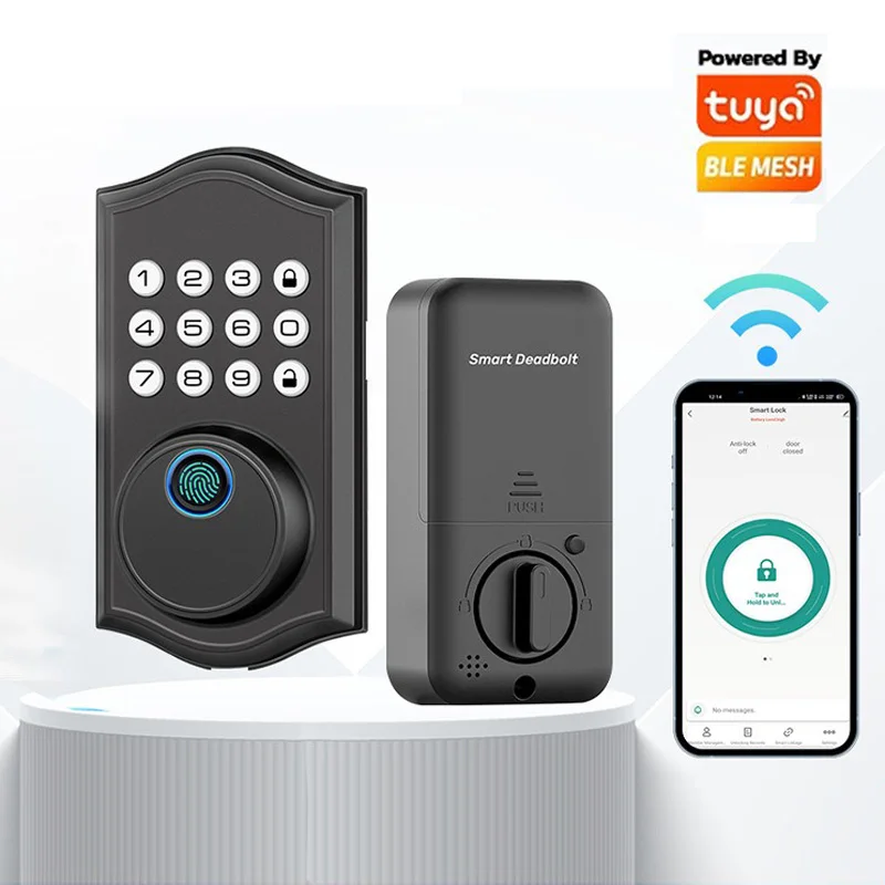 Intelligent Safety Fingerprint Smart DeadLock for Wooden door Wifi Lock Mobile App Unlocking Door Lock Replacement