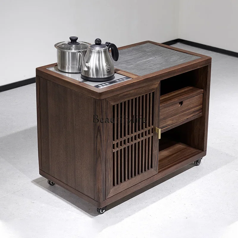 

Achievements New Chinese All Solid Wood Tea Cabinet Modern Light Luxury Chinese Locker