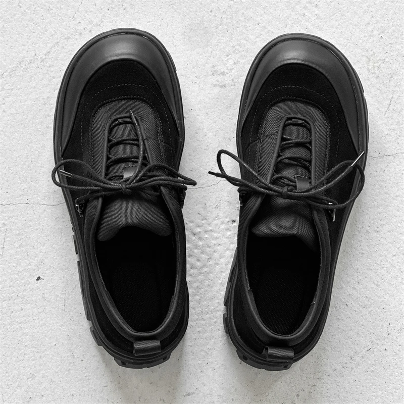 

Autumn Men Fashionable Hiking Shoes Thick Sole Anti Slip Retro Casual Height Increasing Outdoor Hiking Sports Camping Cool Shoes