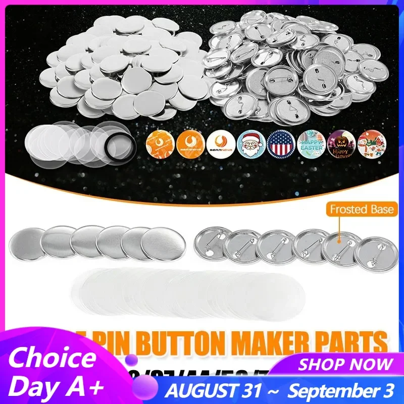 

100 комплектов, детали для изготовления металлических значков, 25/32/37/44/58 мм, пустые детали для кнопок для значков для самостоятельного изготовления пресс-машин