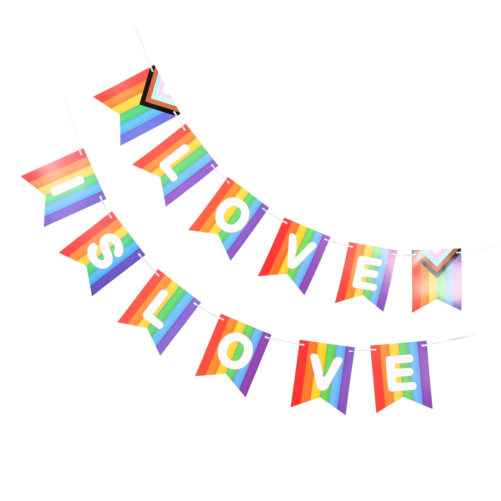 

Rainbow Banner Decorative Paper Garland Pride Flag Banner for Wedding Birthday Events Pride Bunting String Flags