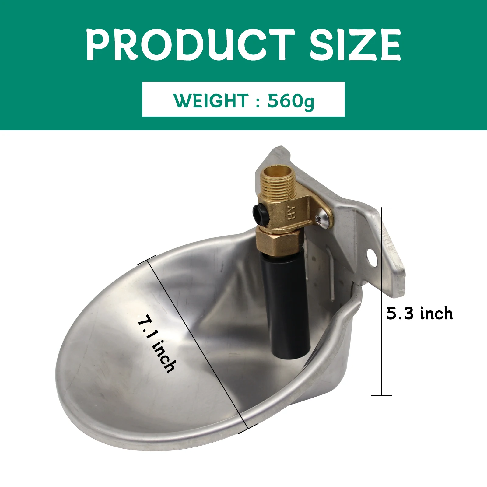 وعاء مياه الأغنام الأوتوماتيكي من الفولاذ المقاوم للصدأ للشرب والماعز ولحم الضأن مع صمام نحاسي معدات تغذية الحيوانات في المزرعة