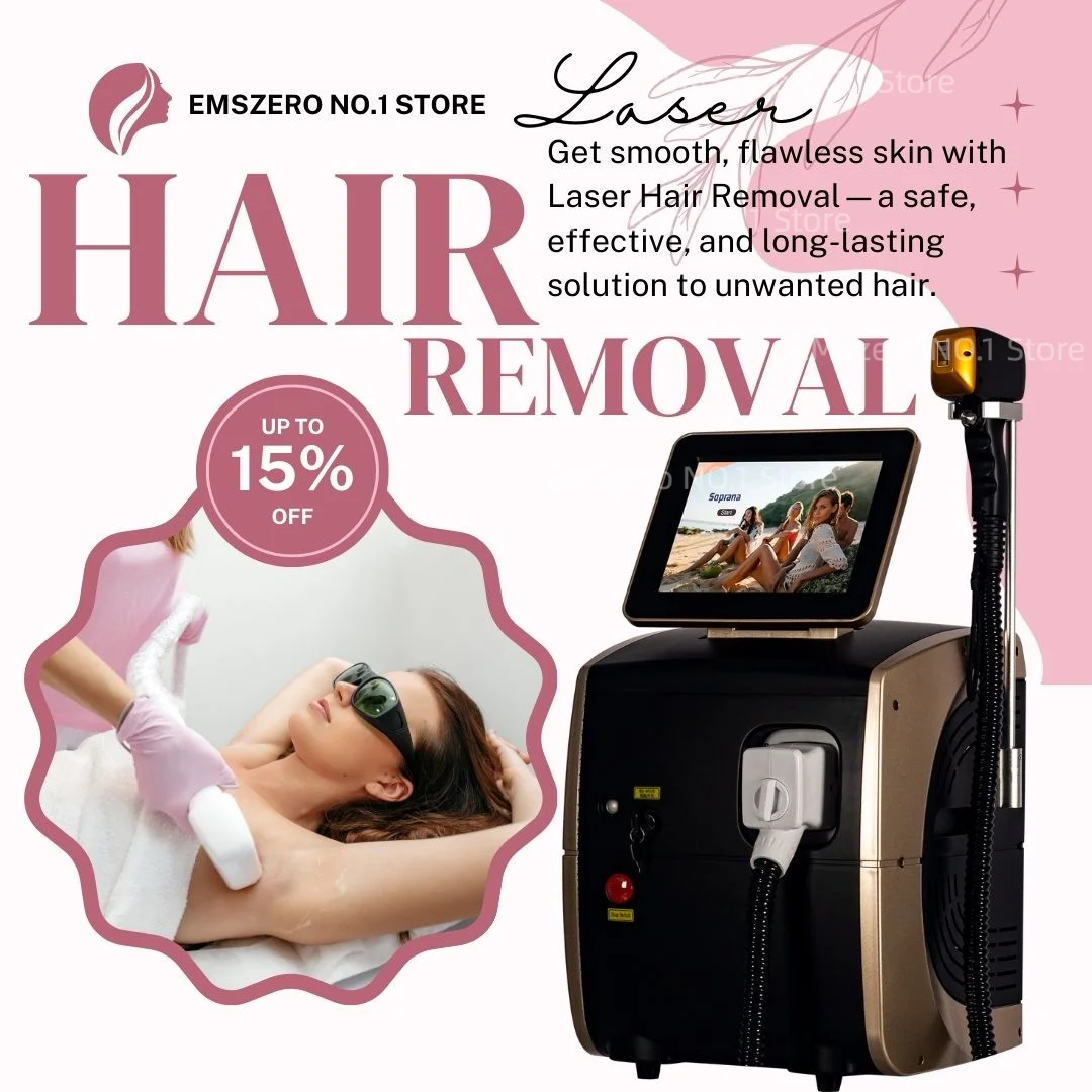 Permanent Laser Hair Removal Device 808 3 Wave Diod Fast Depilation Pain-free Follicle Penetration Skin  Beauty Salon