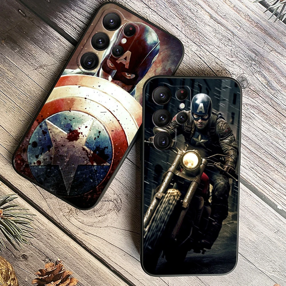 Ghost Rider Captain America For Samsung Galaxy S24 S23 S22 S21 S20 FE S10 S10E Plus Ultra Pro Lite 5G Black Back Phone Case