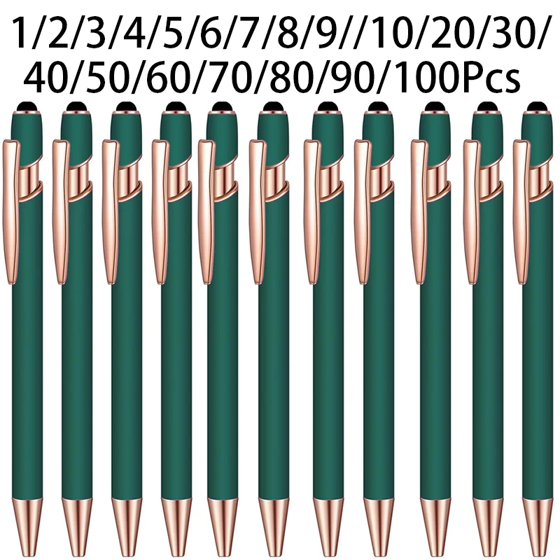 

1-100 шт. ручка с черными чернилами, подарок, алюминиевый стилус, шариковая ручка для телефона
