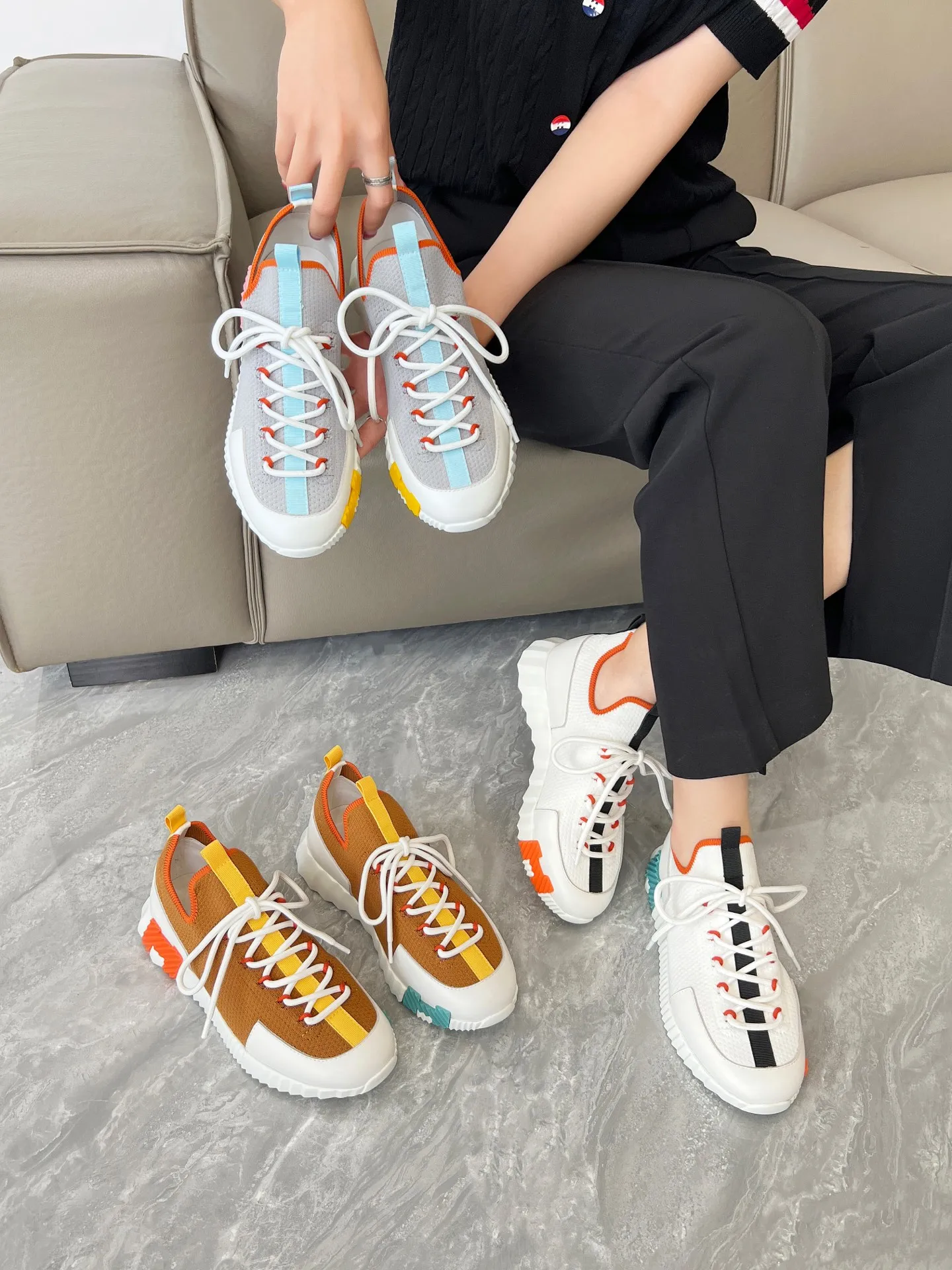 

Designer Men's Casual Sport Shoes Versatile Breathable Mesh Upper Trendy Slip-On Board Shoes High-End Sensation White Sneakers