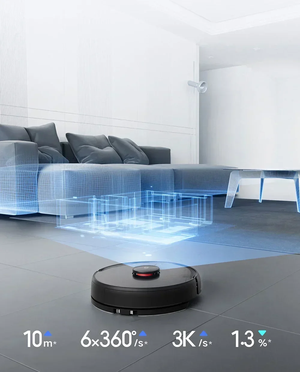 MIJIA-aspirateur robot MOP 2 Pro, balayage et traile intesses, 4000Pa, LDS laser di navigazione, carte intelligente