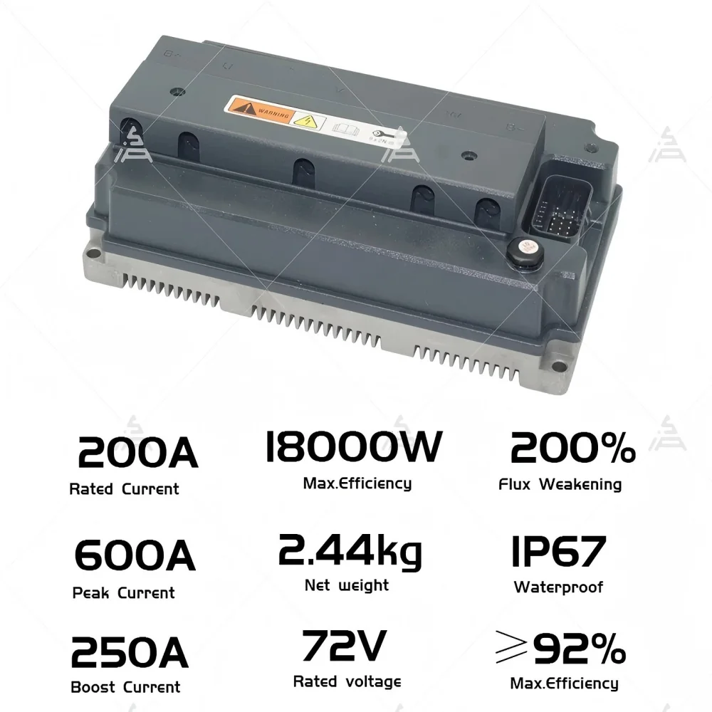 VOTOL EM200-2sp Controller 72V 600A Electric Scooter Motor Controller, 130KPH High Speed, Sine Wave, Programmable for E-Scooter