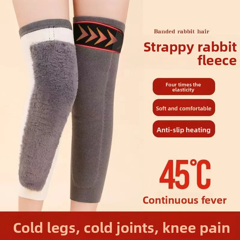 DeRong  Extended Straps Plus Velvet Thickened Knee Pads To Keep Warm and Non-slip Women's and Men's Leg Warmers To Protect Knees