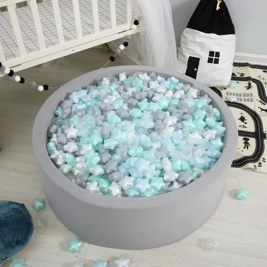 Bola poço bolas para crianças bolas de plástico para ballpen cercadinho piscina bebê pastel festa decoração diversão em forma estrela em massa 100 contagem