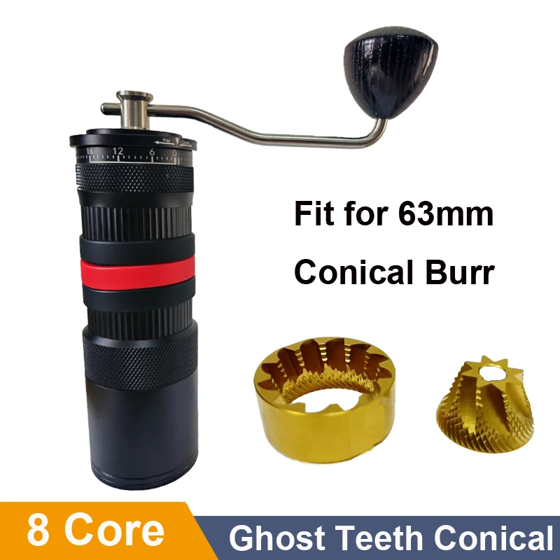 8 Core Ghost Teeth Conical Manual Coffee Grinder Fit For 6Ghost Burr Hand Grinder 3mm Disc Espresso Grinder