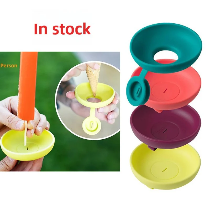 

1pcs Pieces Functional Silicone Ice Creams Grip For Children Spill Guards Popsicles Holders With Straw Easy Cleaning