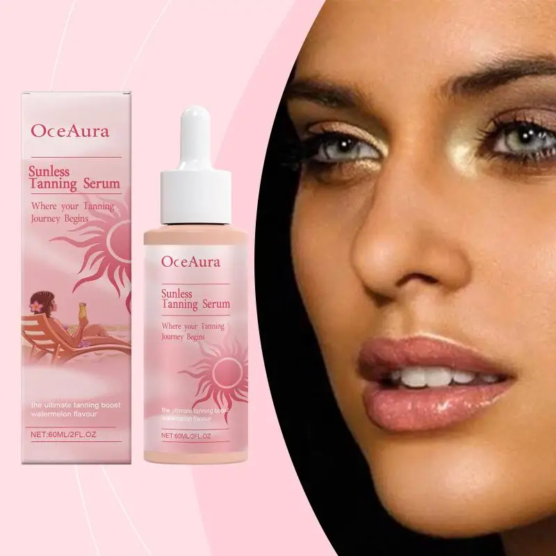 Herbal Self Tanning Drops for Face and Body Melanin Enhance Liquid Bronzer Sunless Natural Tan Prevent Sunburn Hydration