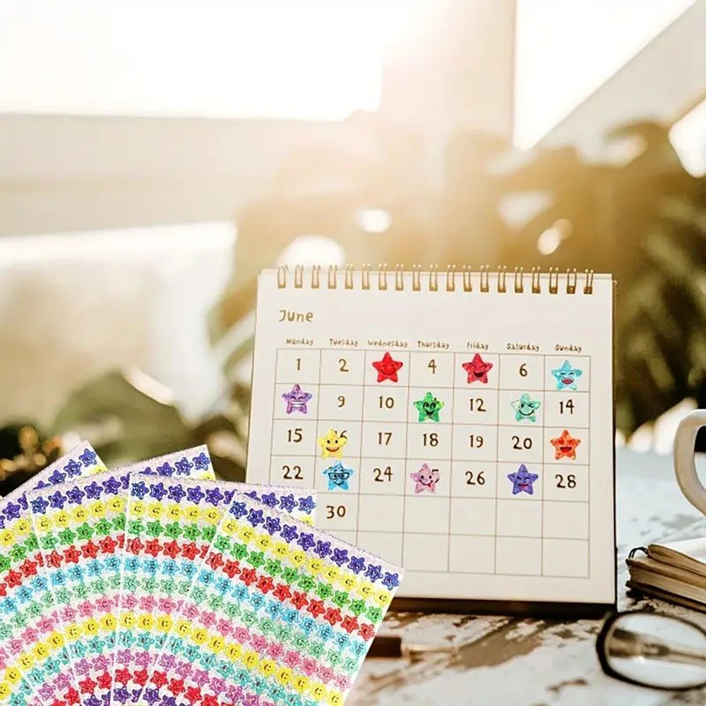 5-10 ورقة ثلاثية الأبعاد ملصقات نجوم ملونة للحرف اليدوية الفصول الدراسية المعلمين لوازم للأطفال مكافأة احباط ستار ملصقات للتسمية