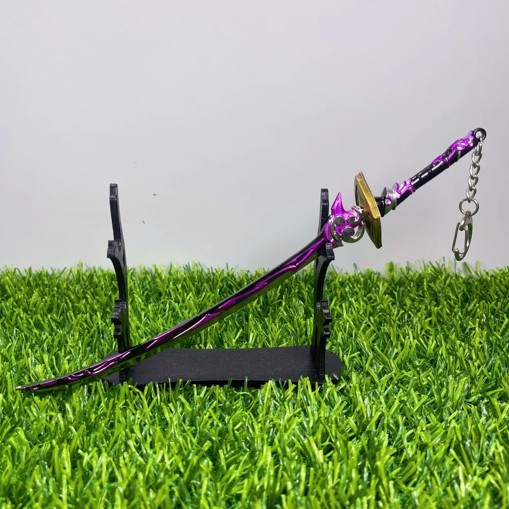 8.6inch Genshin Katana Metal Damascus Sword Anime Original Samurai Sabre Raiden Shogun Ninja Knife Real Size Japanese Katana Toy