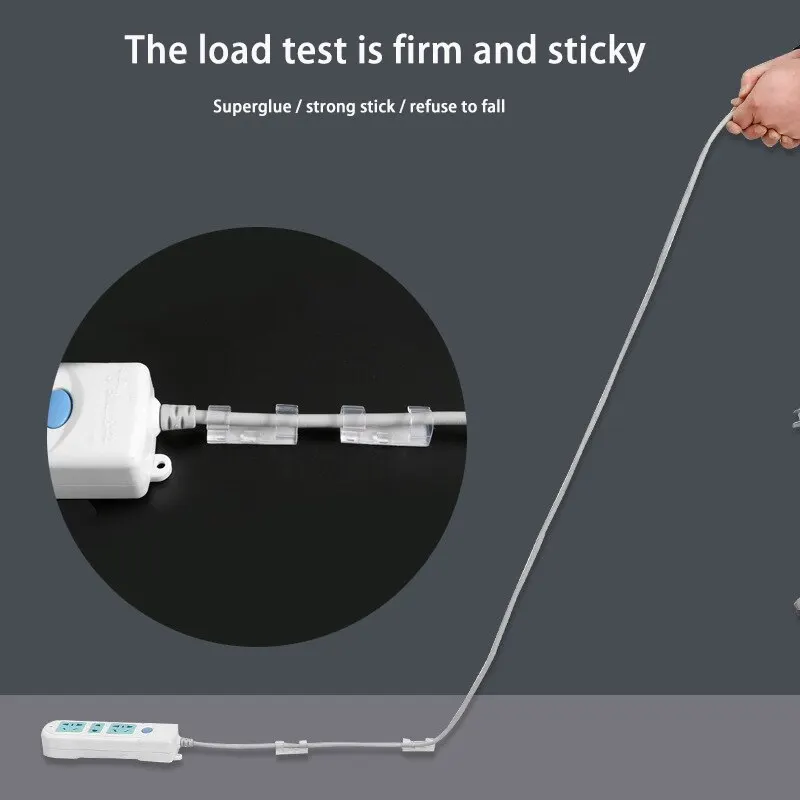 20Pcs Self Stick Wire Organizer Line Cable Buckle Clips Clamp Table Wall Fixer Fastener Holder For Computer Data Cable Winder