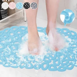 Bathroom Non-Slip Waterproof Mat with Suction Cup,Quick Drain Bath Rug Bathroom Massage Ring Shower Mat Ellipses Hole Carpet