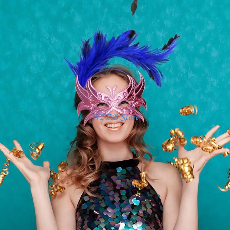 

T21F Красочный головной убор с перьями, костюм, повязка для волос для танцевального мероприятия