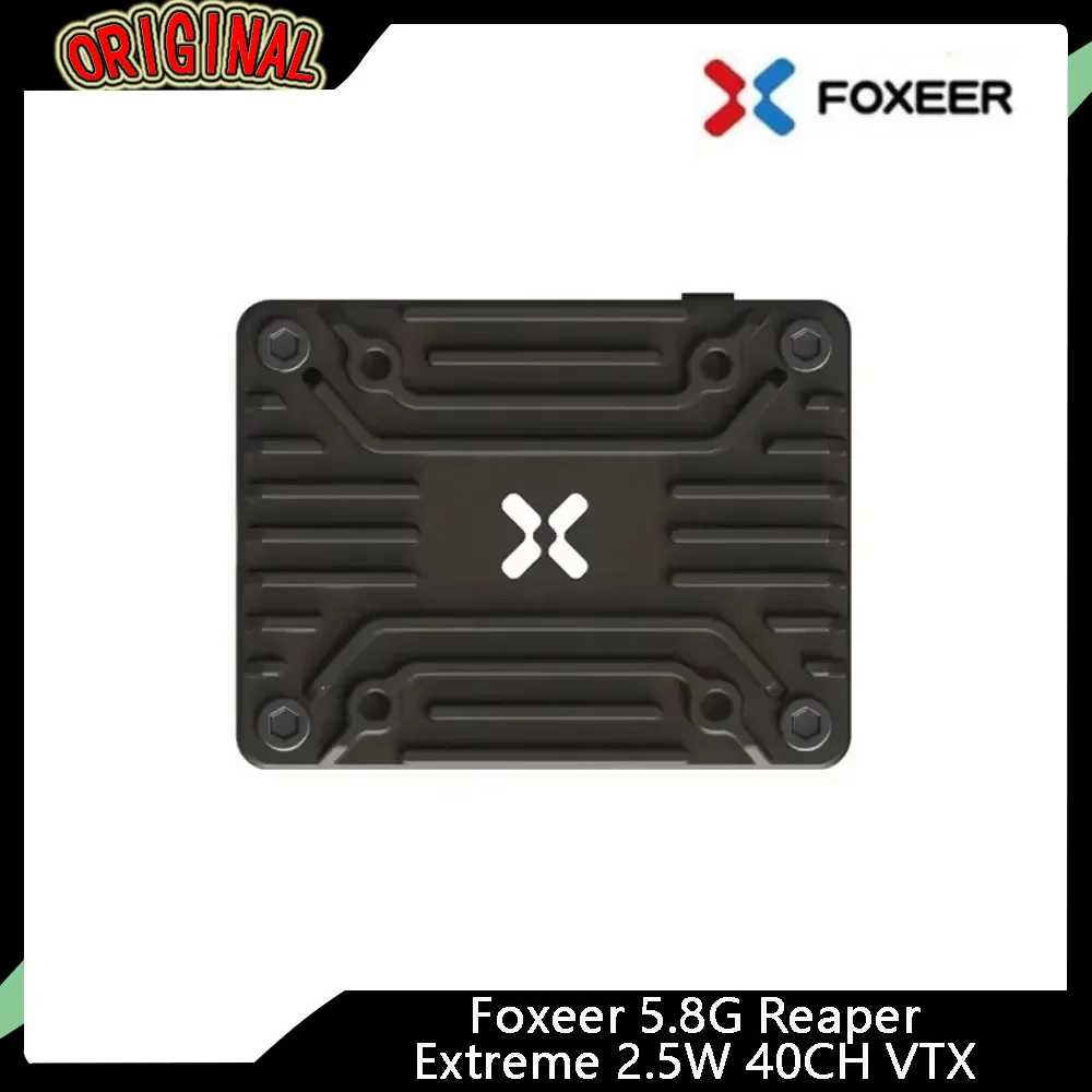 

Foxeer Reaper Extreme 2500 мВт, 5,8 ГГц, 72 канала VTX — питмод, встроенный микрофон, радиатор с ЧПУ, 2-8S, 20x20 мм для FPV-дронов дальнего действия и гонок