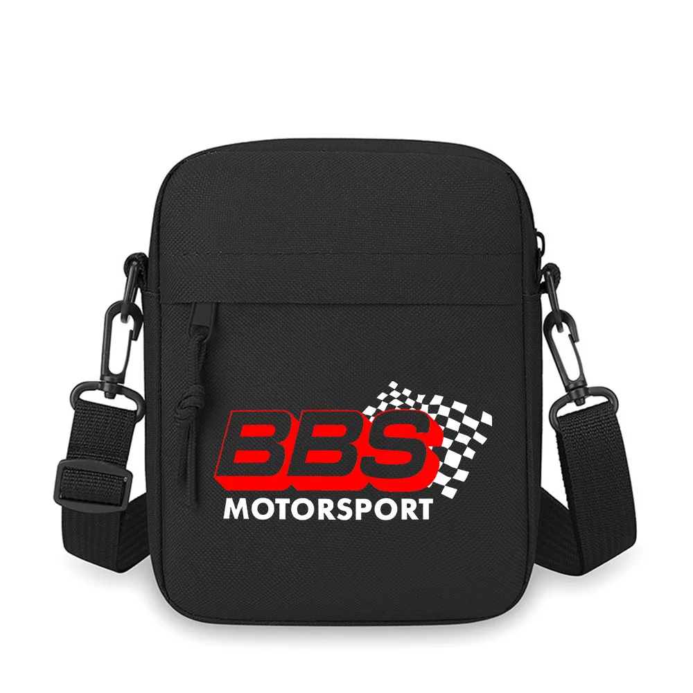 

BBS Motorsport checkered racing flag Men Crossbody Bag Single Shoulder Women Cartoon Anime Film Printing Design Unisex